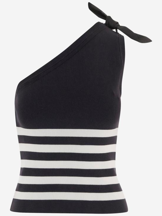  파투 블라우스 원숄더 보우 탑