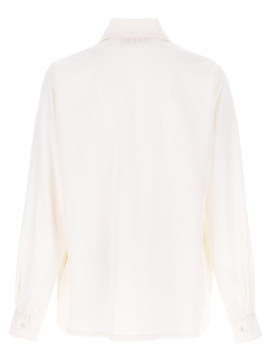  마르니 탑 트로피컬 울 버진 울 셔츠 화이트 - MARNI