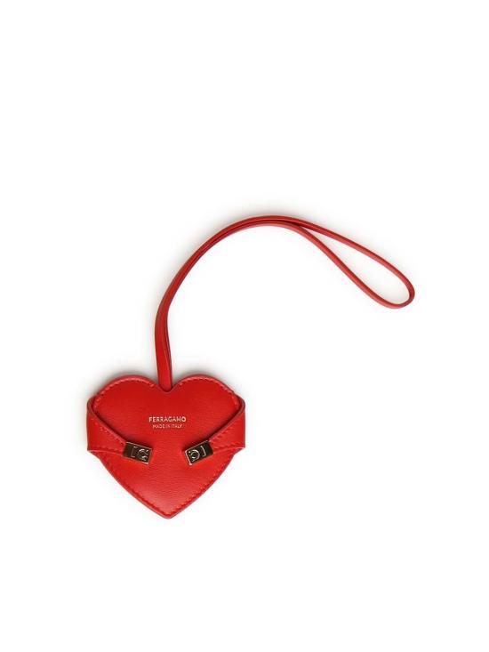  살바토레 페라가모 키링 페라가모 송아지 가죽 키체인 레드