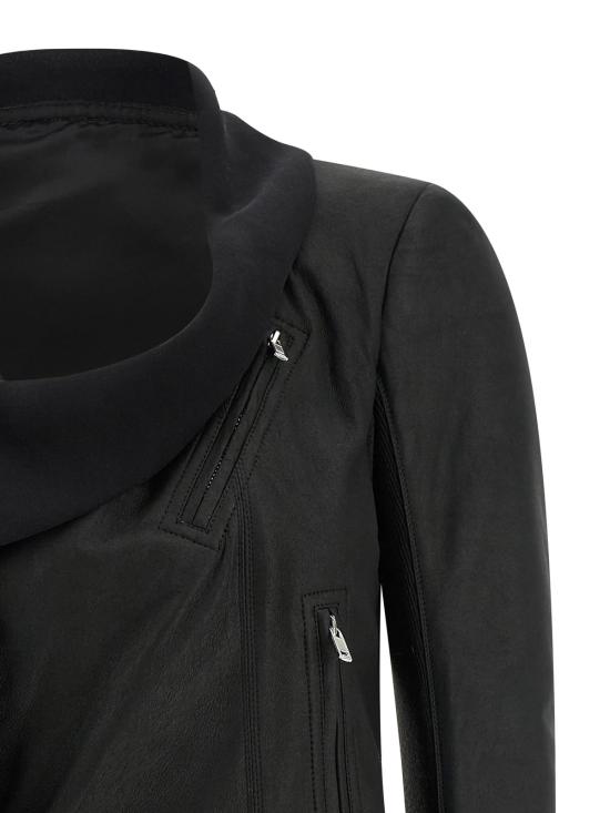  릭 오웬스 가죽 자켓 스카프 바이커 지아카 인 펠레 재킷 블랙 - RICK OWENS