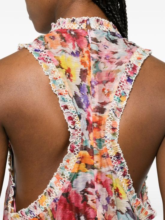 26SS 짐머만 숏 원피스 7448D S261MUFL Red - ZIMMERMANN