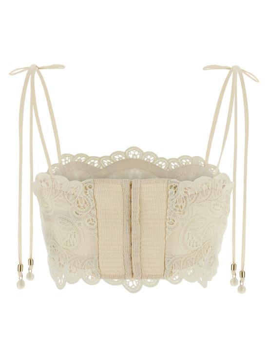  짐머만 블라우스 리아논 탑 베이지 - ZIMMERMANN