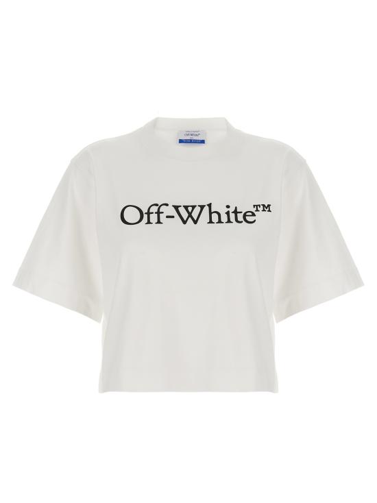  오프화이트 반팔 티셔츠 빅 로고 티셔츠 화이트