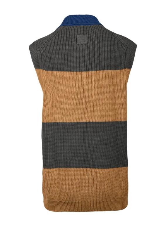 25SS 펜디 니트웨어 면 조끼 - 파란색/갈색 - FENDI