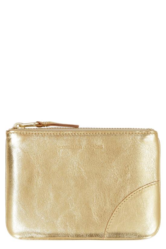 25SS 꼼데가르송 클래식 레더 라인 파우치 SA8100G GOLD Gold