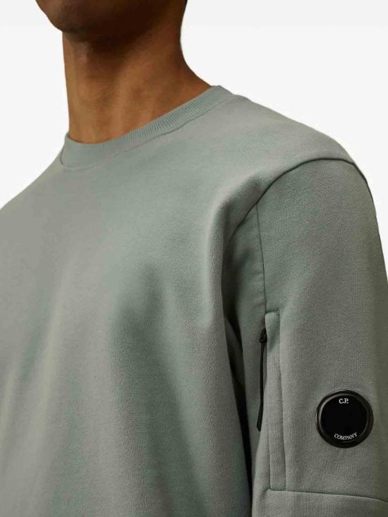 26SS 씨피 컴퍼니 다이애그널 레이즈드 플리스 크루넥 렌즈 스웨트셔츠 20CMSS713A005086W809 Light Grey - C.P. COMPANY