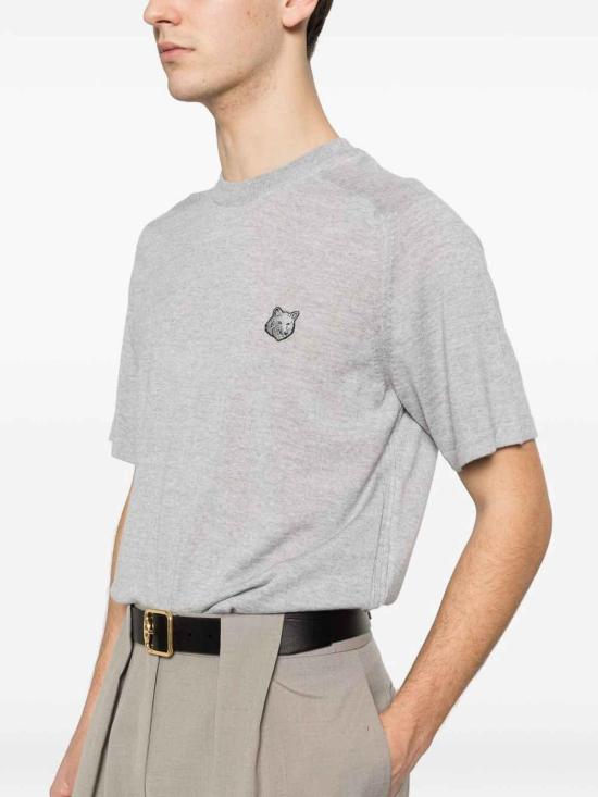 26SS 메종키츠네 스웨터 QM00804KT1181H150 Light Grey - MAISON KITSUNE