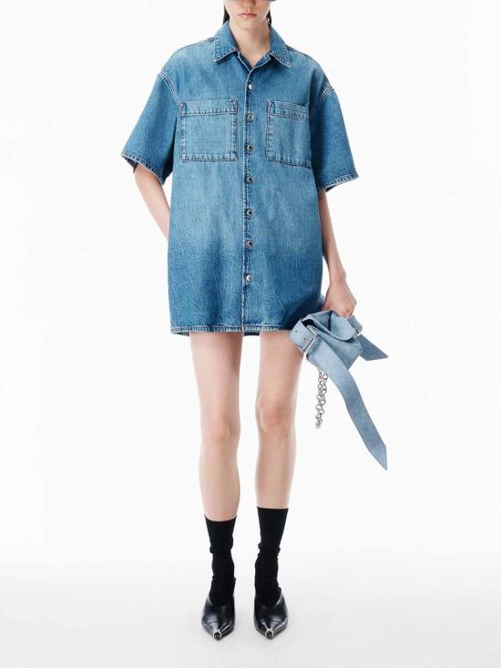 26SS 알렉산더 왕 미디 스커트 4DC1266940400C Blue - ALEXANDER WANG