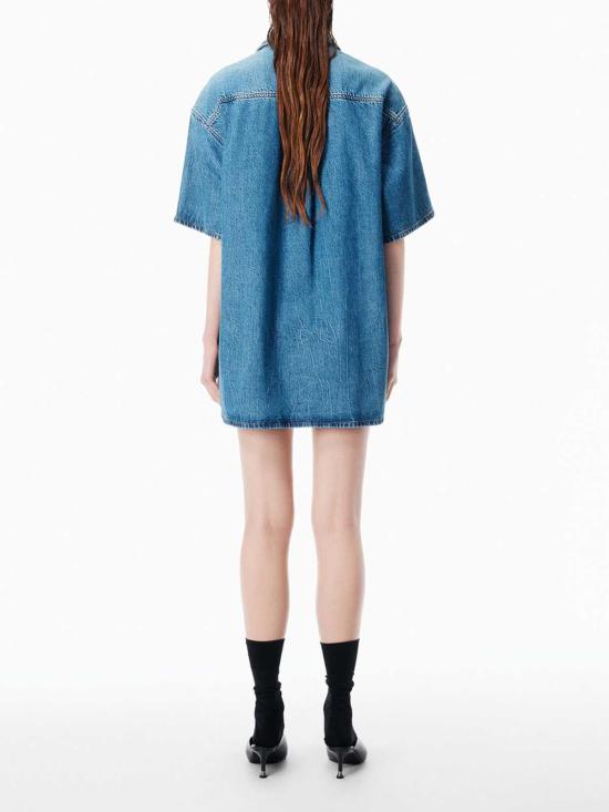 26SS 알렉산더 왕 미디 스커트 4DC1266940400C Blue - ALEXANDER WANG