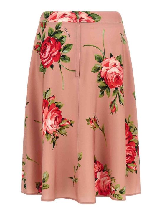26SS 돌체앤가바나 로즈 부케프린트 스트레이트 스커트 F4C02TFSA8QHF5ZN Pink - DOLCE & GABBANA