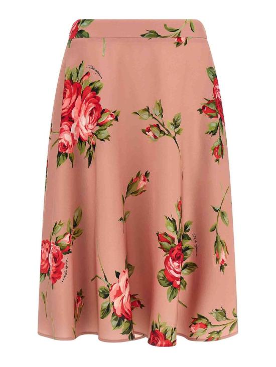 26SS 돌체앤가바나 로즈 부케프린트 스트레이트 스커트 F4C02TFSA8QHF5ZN Pink