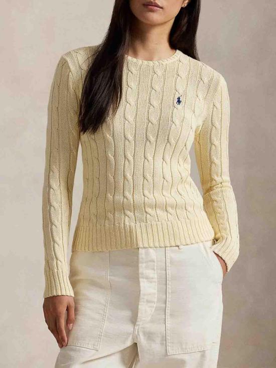 26SS 폴로 랄프로렌 포니 로고 피마코튼 케이블 니트 스웨터 211971869015 Cream - POLO RALPH LAUREN