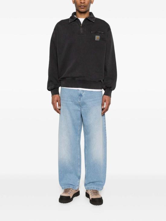 26SS 칼하트 하프 집 디트로이트 스웨트셔츠 I0363508906 Black - CARHARTT