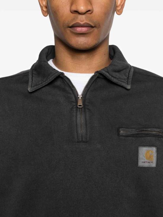 26SS 칼하트 하프 집 디트로이트 스웨트셔츠 I0363508906 Black - CARHARTT