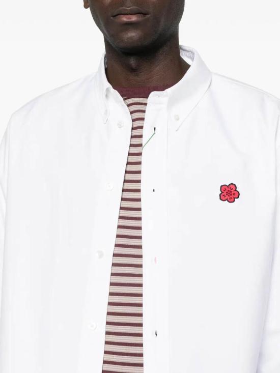 26SS 겐조 보케 플라워 엠브로이더드 캐주얼 셔츠 FG55CH4109LO01 White - KENZO