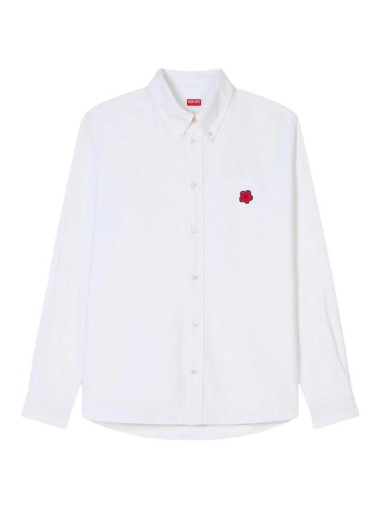 26SS 겐조 보케 플라워 엠브로이더드 캐주얼 셔츠 FG55CH4109LO01 White