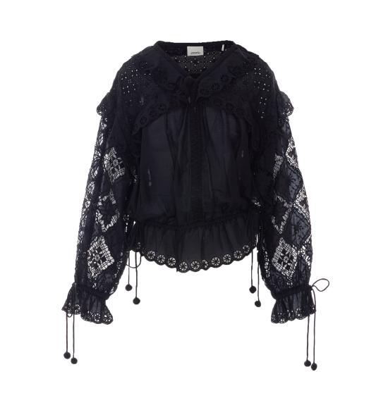 26SS 이자벨마랑 긴팔 티셔츠 HT0886FA D2J17I01BK Black