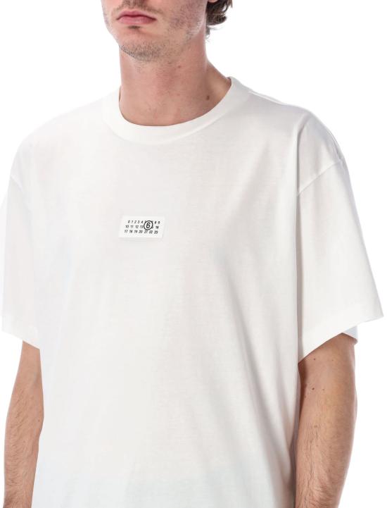  MM6 메종마르지엘라 탑 Mm6 메종 마르지엘라 숫자 코튼 티셔츠 화이트 - MM6 MAISON MARGIELA