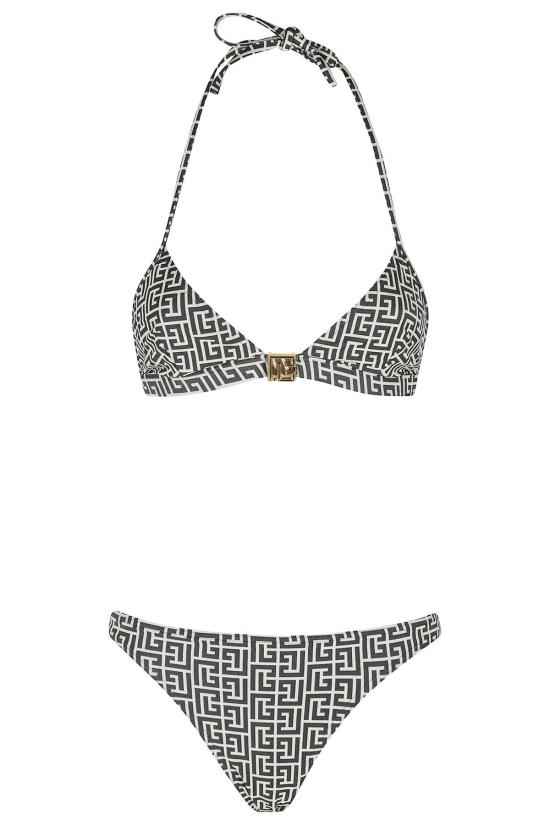 발망 비키니 수영복 트라이앵글 비키니 아이보리 블랙
