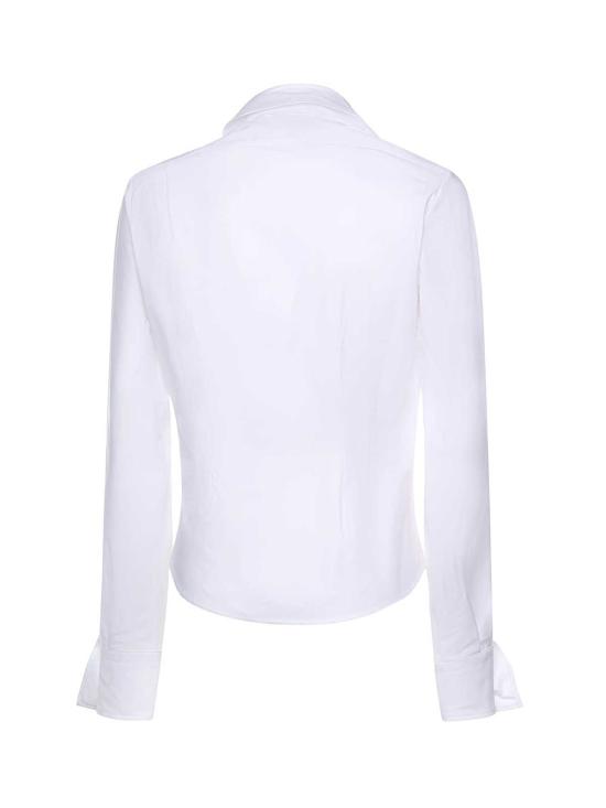  비비안웨스트우드 탑 비비안 웨스트우드 오가닉 코튼 오프 센터 칼라 셔츠 화이트 - VIVIENNE WESTWOOD