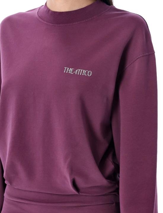  디 아티코 숏 원피스 아티코 라이트 아메리칸 플리스 미니 드레스 버건디 - THE ATTICO