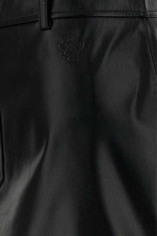  구찌 숏 스커트 블랙 가죽 미니 스커트 - GUCCI