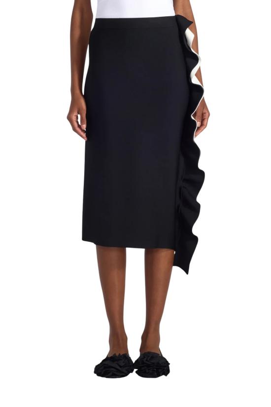 26SS 리비아나 콘티 미디 스커트 F6SA55 Y699A NERO POMICE