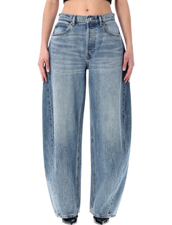  알렉산더 왕 데님 팬츠 벌룬 진, 뒷면 엠보싱 로고, 라이트 인디고 색상