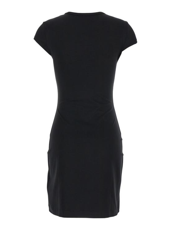  디젤 숏 원피스 오벌 D컷아웃 스트레치 코튼 숏드레스 블랙 - DIESEL