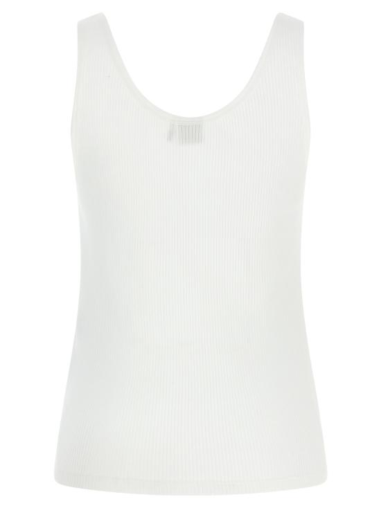  끌로에 블라우스 로고 자수 탑 화이트 - CHLOE