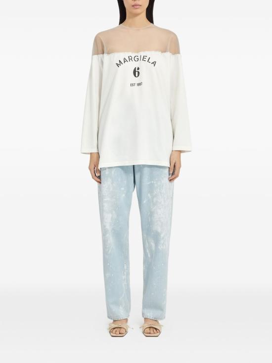 26SS MM6 메종마르지엘라 반팔 티셔츠 S62GD0213 M20108101 Bianco - MM6 MAISON MARGIELA