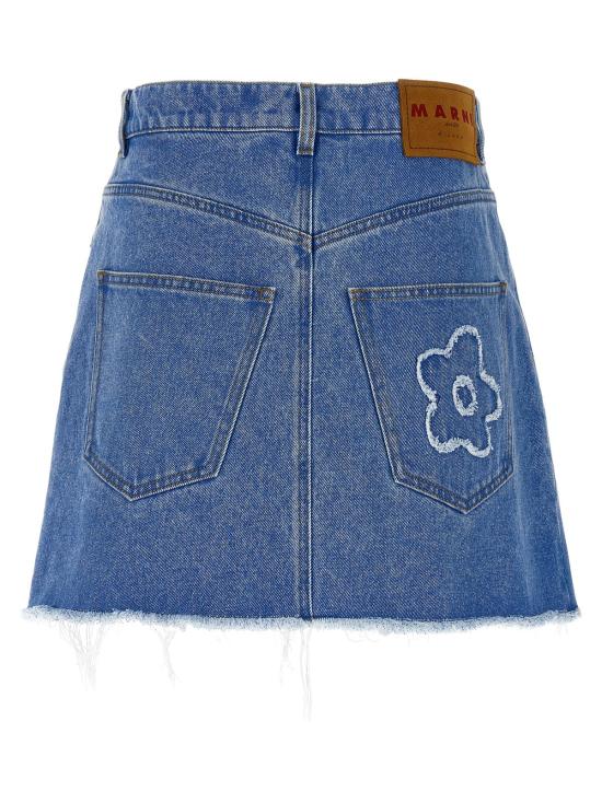  마르니 데님 스커트 패치 스커트 라이트 블루 - MARNI