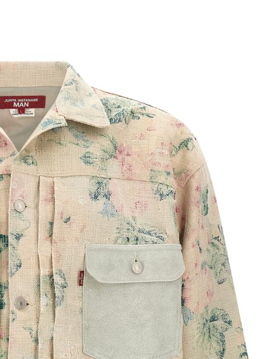  와타나베 준야 패딩 X 리바이스 플로럴 자카드 다운 재킷 멀티컬러 - JUNYA WATANABE