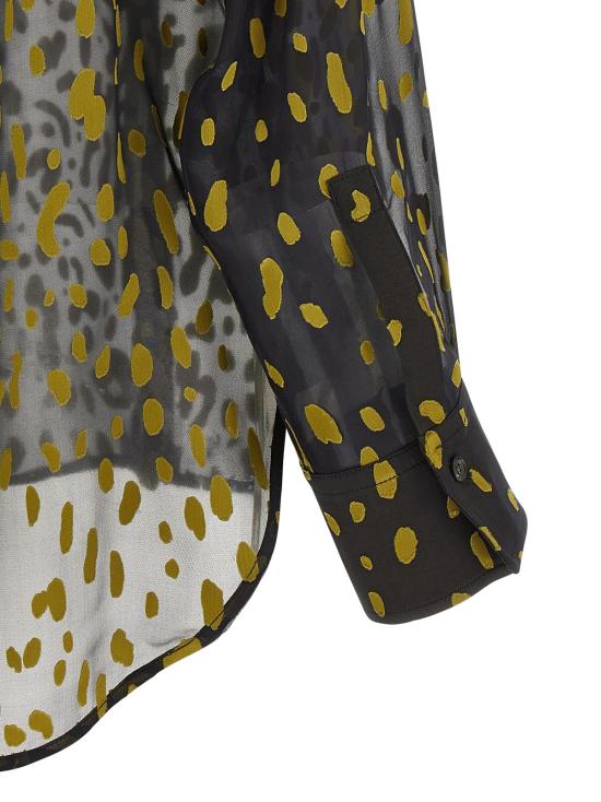  살바토레 페라가모 탑 페라가모 조젯 데버 셔츠 브라운 - SALVATORE FERRAGAMO