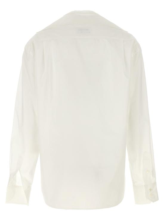  MM6 메종마르지엘라 긴팔 티셔츠 Mm6 메종 마르지엘라 브이넥 코튼 셔츠 화이트 - MM6 MAISON MARGIELA