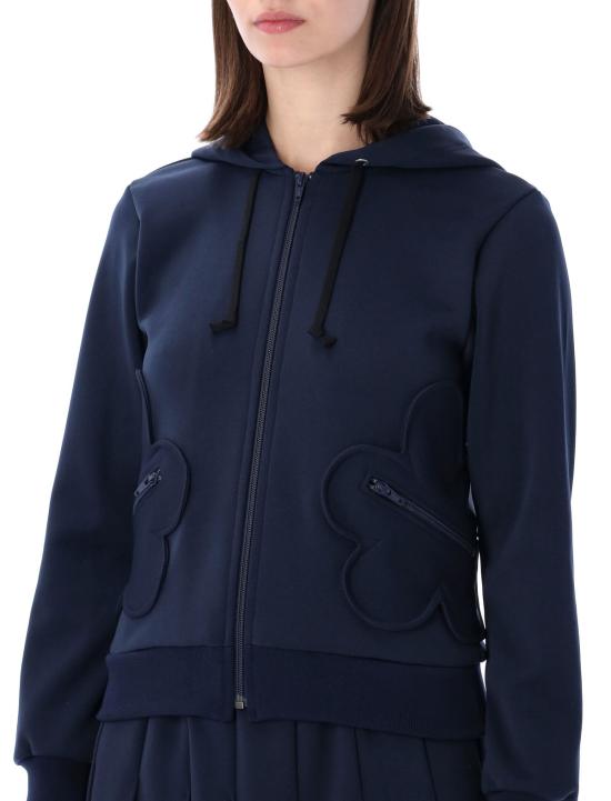  꼼데가르송 스웨터 Comme Des Garçons Girl 지퍼 후디 스웨트셔츠 네이비 블루 - COMME DES GARCONS