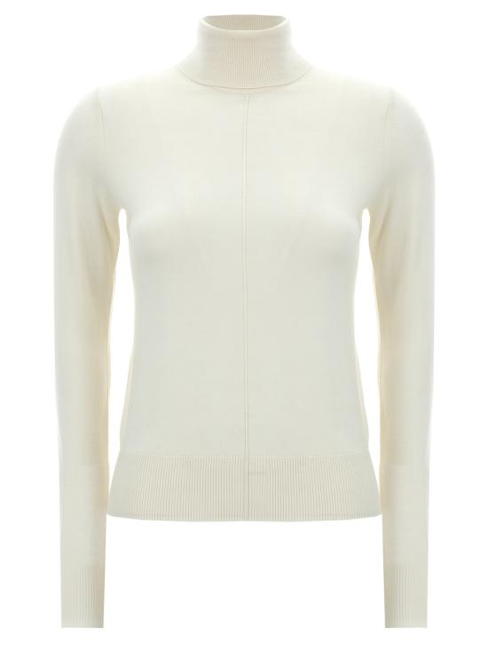  끌로에 스웨터 로고 자수 터틀넥  화이트