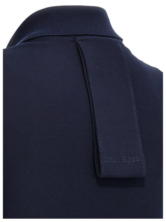  쿠레쥬 숏 원피스 Courreges Piqu 폴로 미니 드레스 블루 - COURREGES