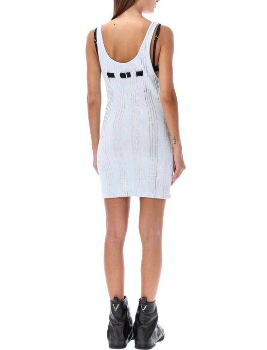  디 아티코 숏 원피스 아티코 저지 미니 드레스 스트라스 - THE ATTICO