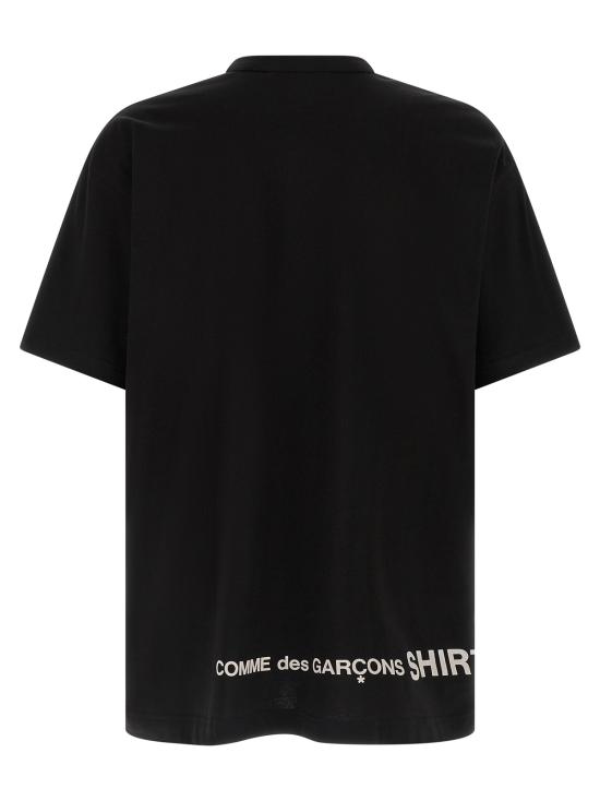  꼼데가르송 탑 Comme Des Garçons 셔츠 로고 프린트 T 셔츠 블랙 - COMME DES GARCONS