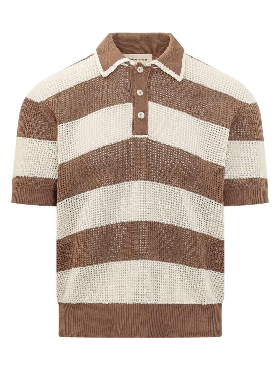 26SS 아토모 팩토리 폴로 티셔츠 PE26AFU10U 703 MARRONE PANNA