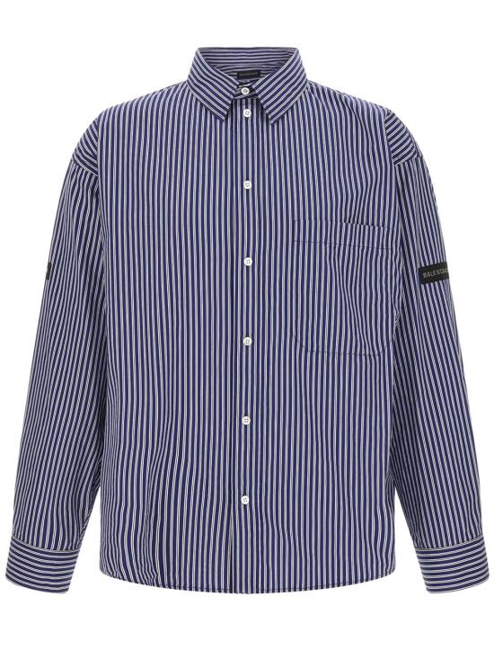 26SS 발렌시아가 긴팔 셔츠 857814 TTM34 8502 NAVY WHITE