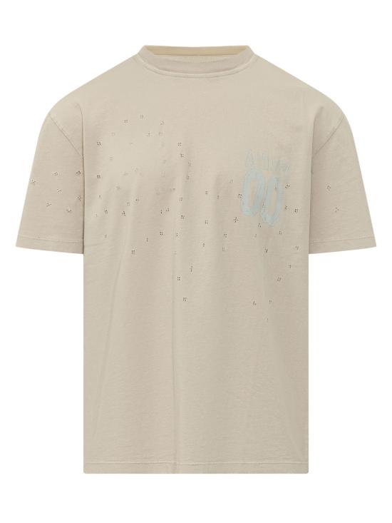 26SS 아미시 반팔 티셔츠 AMU146CR653219 C0668 LASER VINTAGE STONE BUFF