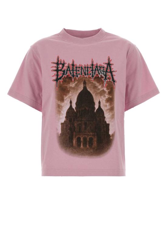 26SS 발렌시아가 반팔 티셔츠 850990TUVE4 5701 Pink