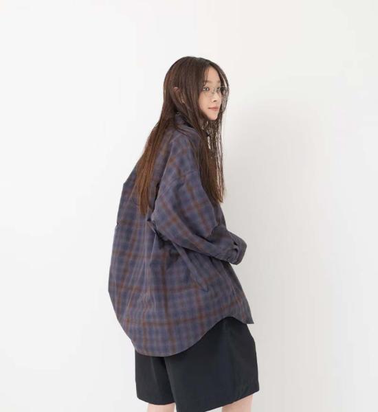  Véritécoeur 블라우스 옴브레 체크 셔츠