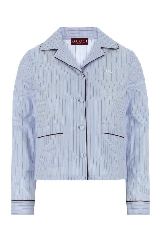  구찌 탑 자수 포플린 셔츠