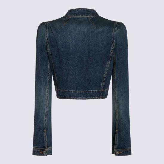  알라이아 데님 자켓 크롭 데님 재킷 블루 델라브 - ALAIA