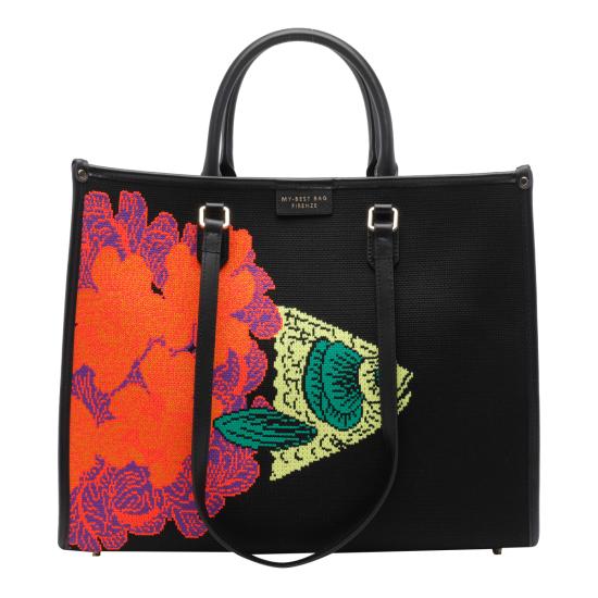 26SS 마이 베스트 백 토트백 2009 FISH FLOWERS Black