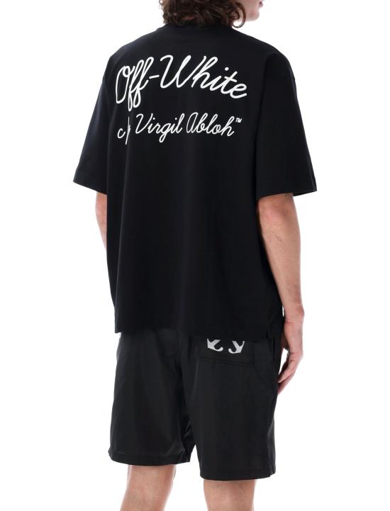  오프화이트 반팔 티셔츠 S 스크립트 티셔츠 블랙 - OFF WHITE