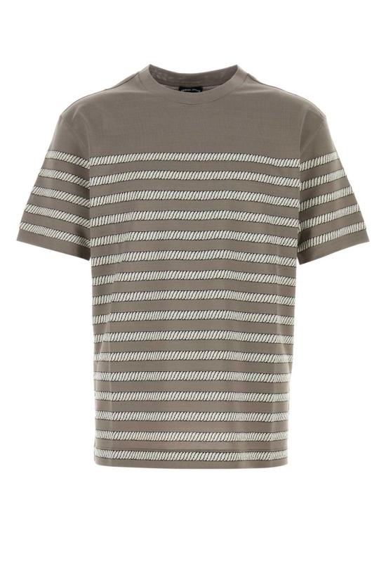  조르지오 아르마니 탑 자수 코튼 블렌드 티셔츠 (팡고)